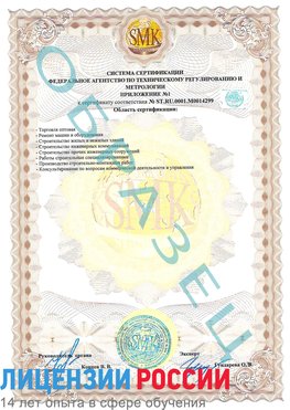Образец сертификата соответствия (приложение) Благовещенск Сертификат ISO 14001