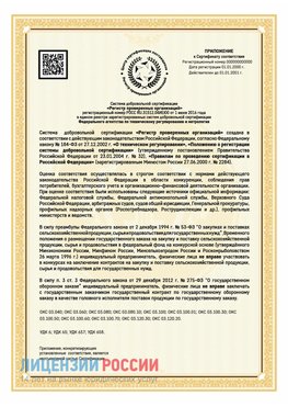 Приложение к сертификату для ИП Благовещенск Сертификат СТО 03.080.02033720.1-2020